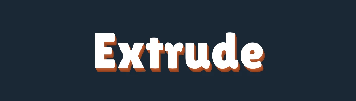 White letters extruded toward the bottom right with orange sides