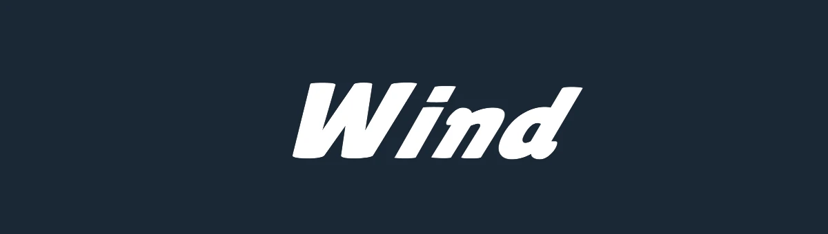 Letters bent sideways as if by wind